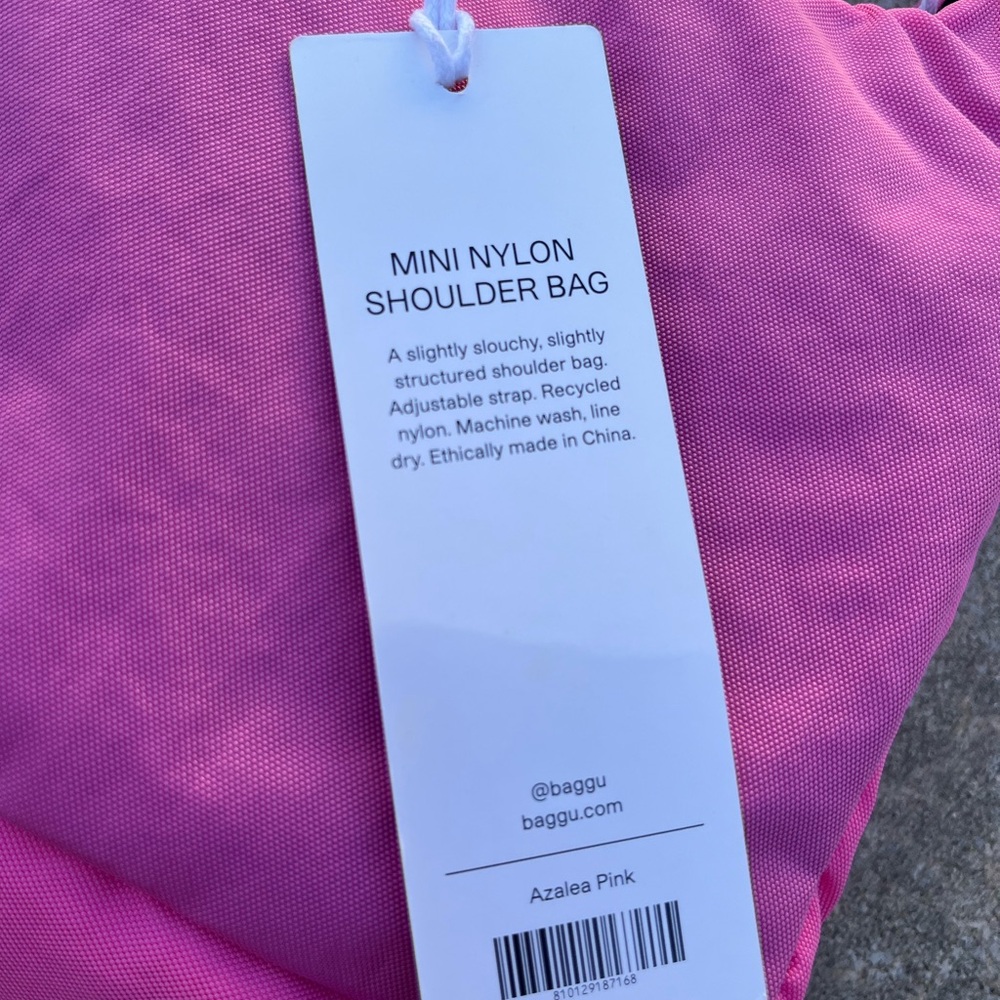 NWT BAGGU Mini Nylon Shoulder Bag in Azalea Pink - Picture 4 of 6